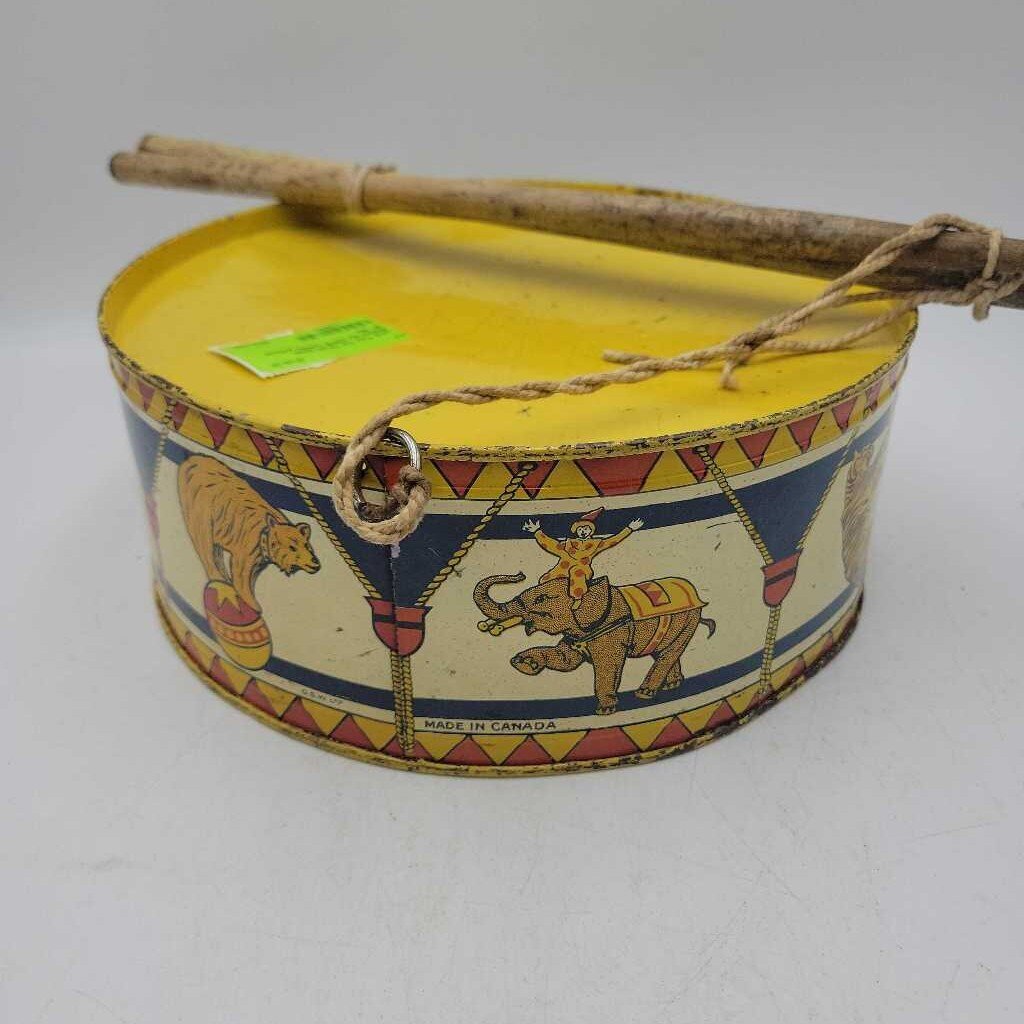 Toy Tin Drum With Sticks by GSW (JAS)
