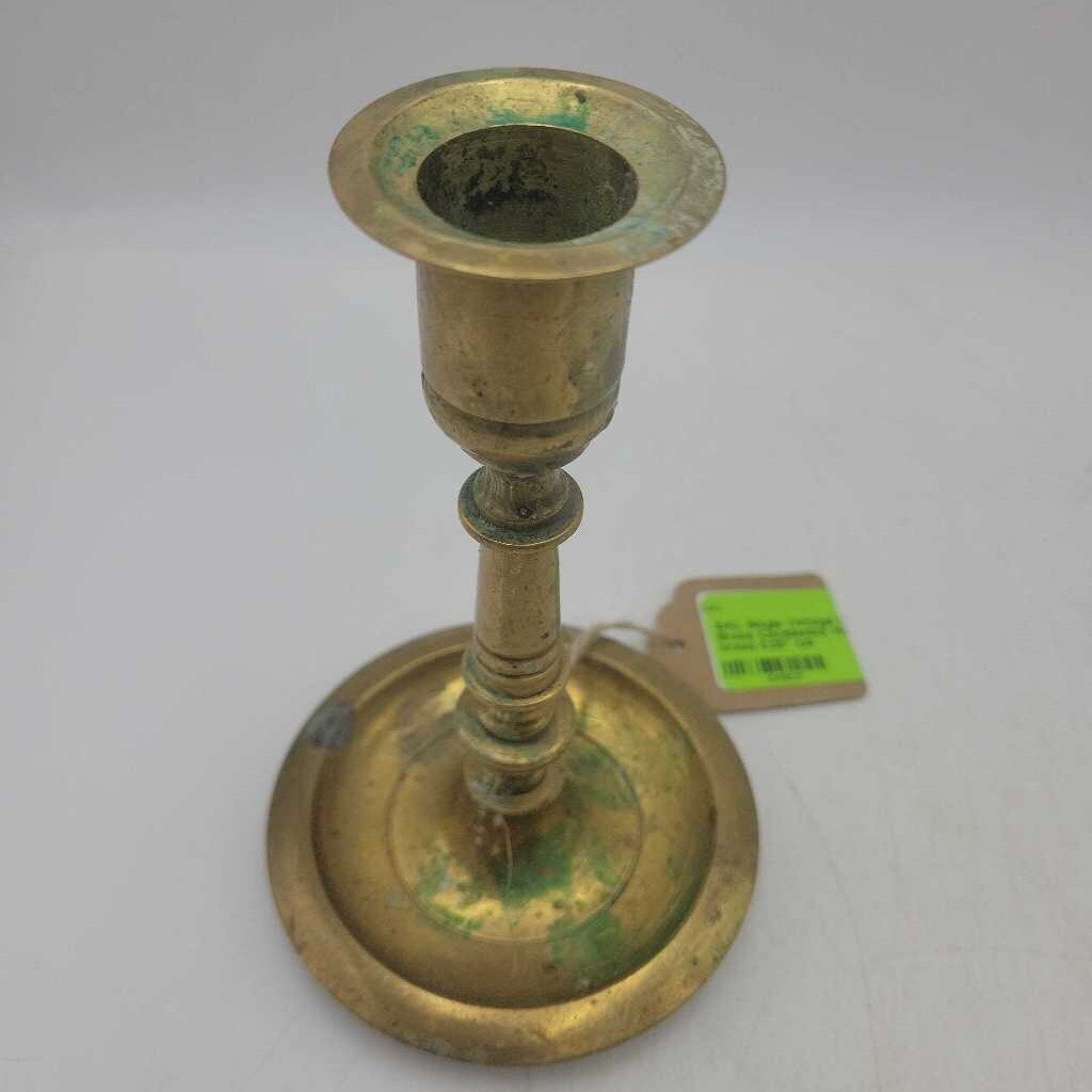 Single Vintage 5.5"H Brass Candlestick Holder (SAL)