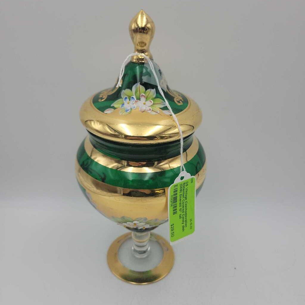 Vintage Czechoslovakian Bohemian Covered Candy dish (DEB)