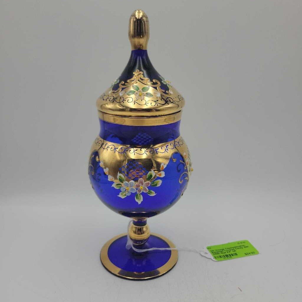 Vintage Czechoslovakian Bohemian Covered Candy dish (DEB)