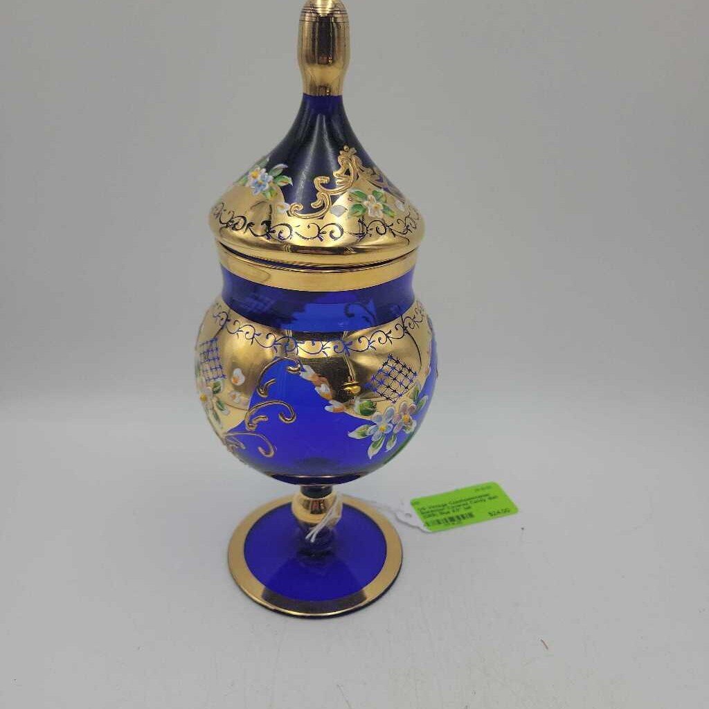Vintage Czechoslovakian Bohemian Covered Candy dish (DEB)