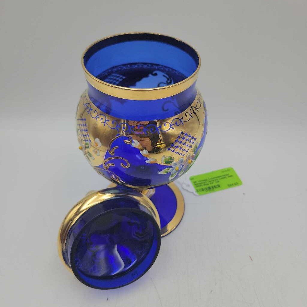 Vintage Czechoslovakian Bohemian Covered Candy dish (DEB)