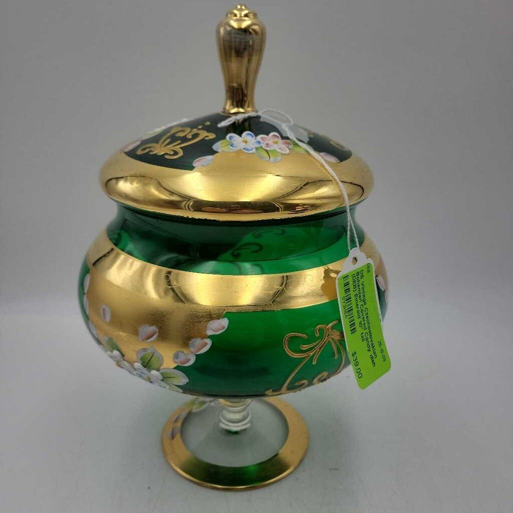 Vintage Czechoslovakian Bohemian Covered Candy dish (DEB)