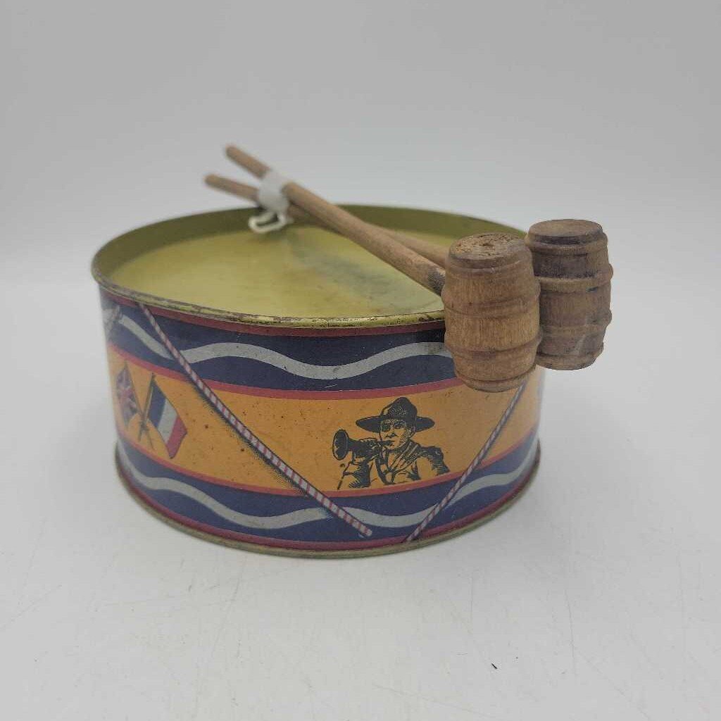 Toy Tin Drum With Sticks by Thomas Davidson Montreal (JAS)