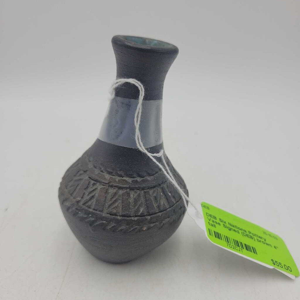 Six Nations Pottery Vase Signed (DEB)