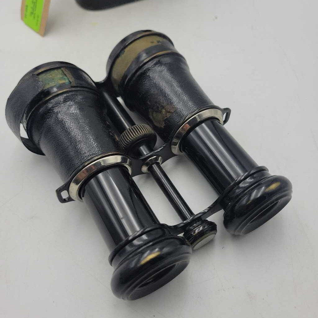 French Binoculars with Built-in Compass, Working, Original Case (TWS)