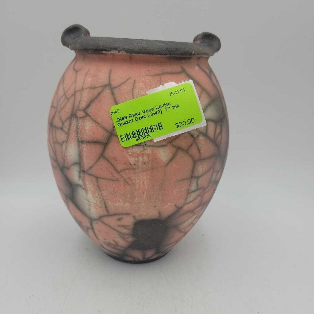 Raku Vase Louise Gallant Delhi (JH49)