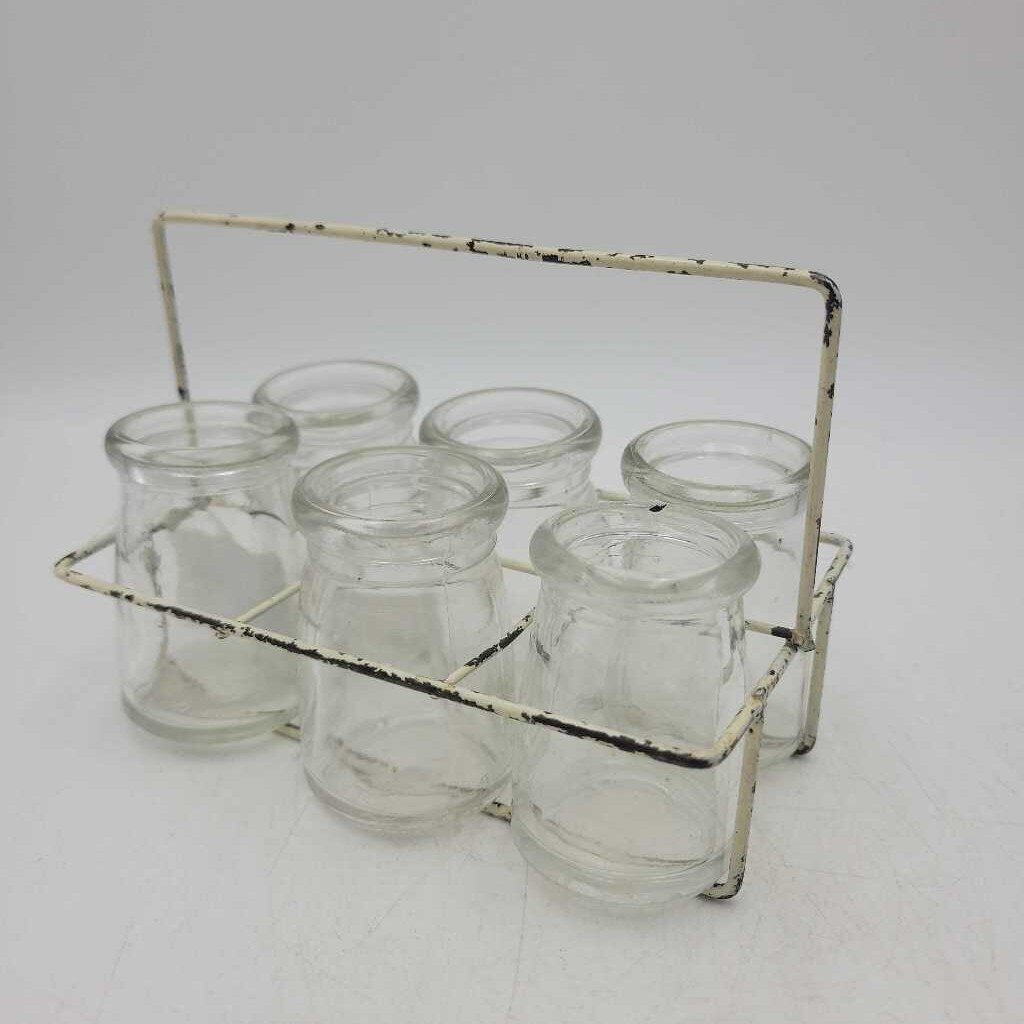 Vintage 6 pack Creamer with Metal holder (RHA)`