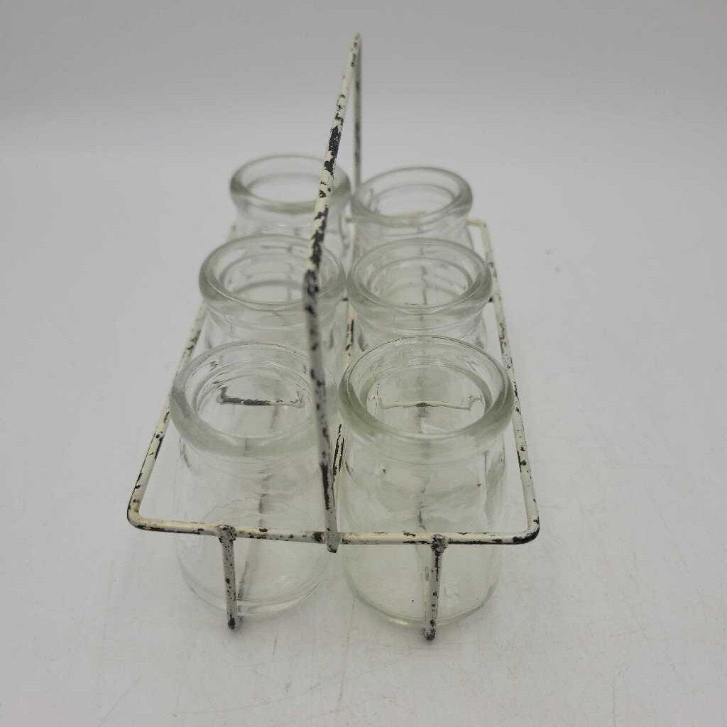 Vintage 6 pack Creamer with Metal holder (RHA)`