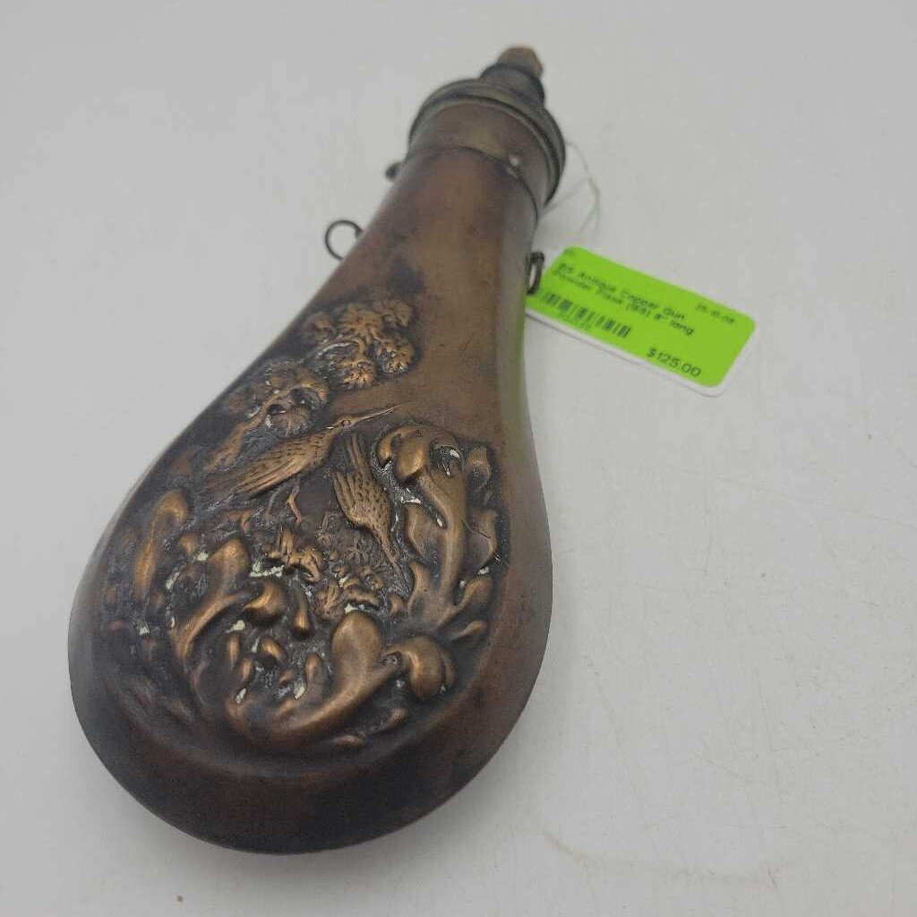 Antique Copper Gun Powder Flask (BS)