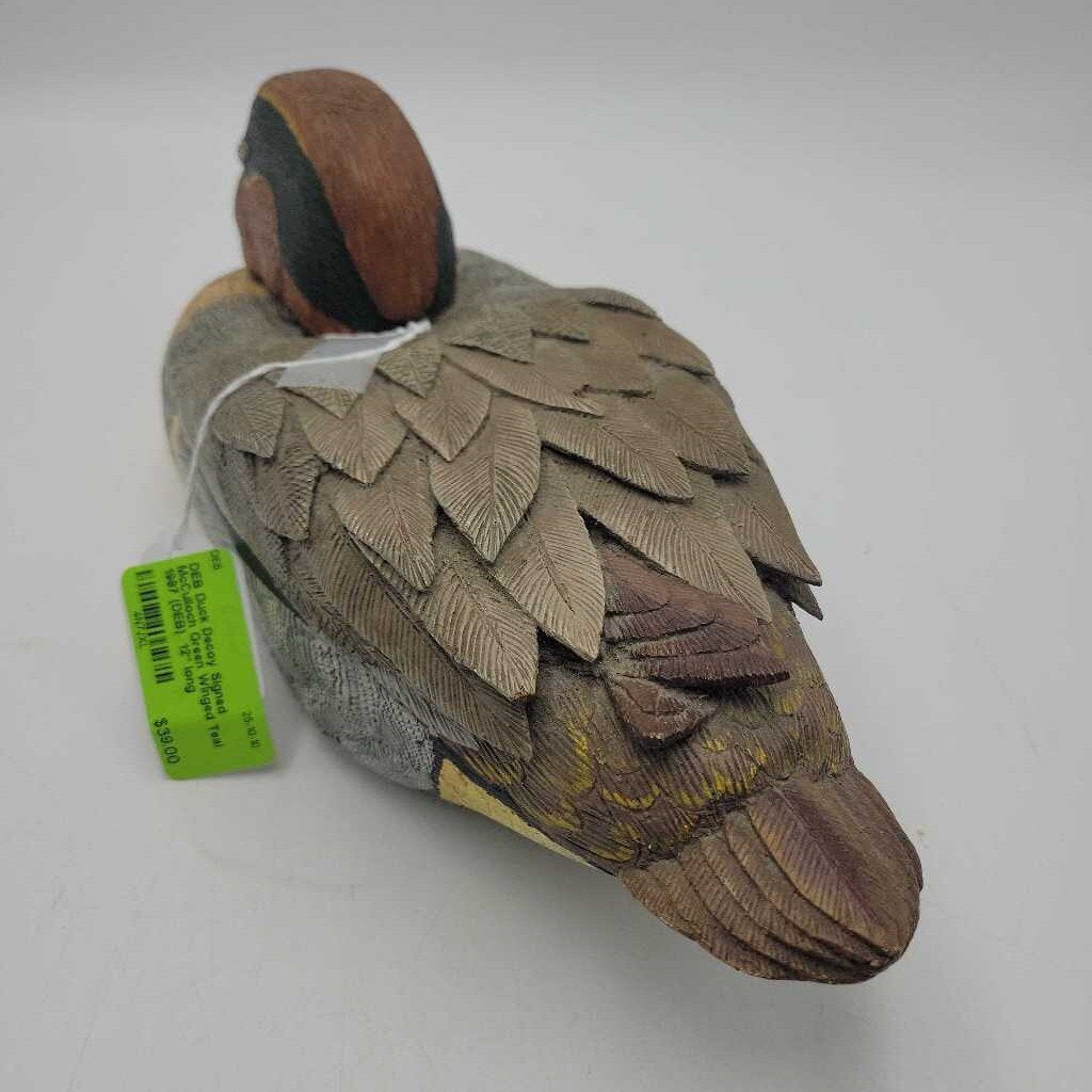 Duck Decoy Signed McCulloch Green Winged Teal 1987 (DEB)