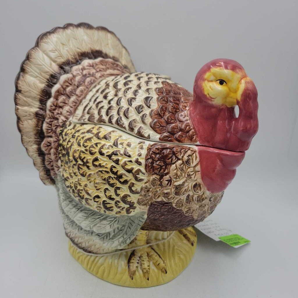 vintage Bella Casa By Ganz Ceramic Turkey Soup Tureen and lid and Ladle (CAT) B844