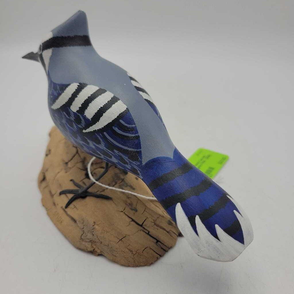 L Spicer Hand Carved Blue Jay Niagara Falls (DEB)