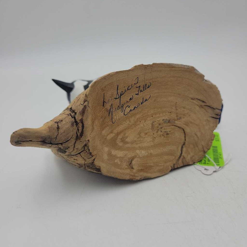 L Spicer Hand Carved Blue Jay Niagara Falls (DEB)