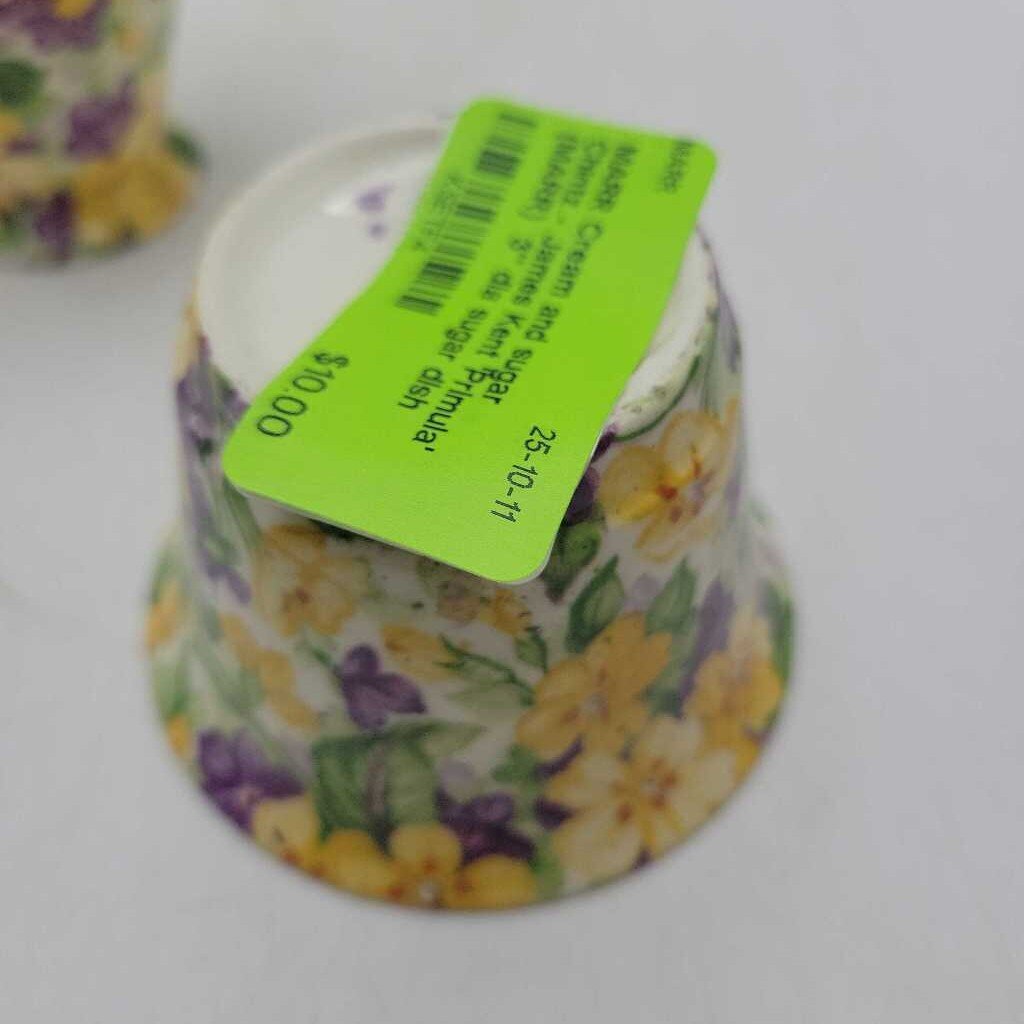 Cream and sugar Chintz - James Kent 'Primula' (MARR)