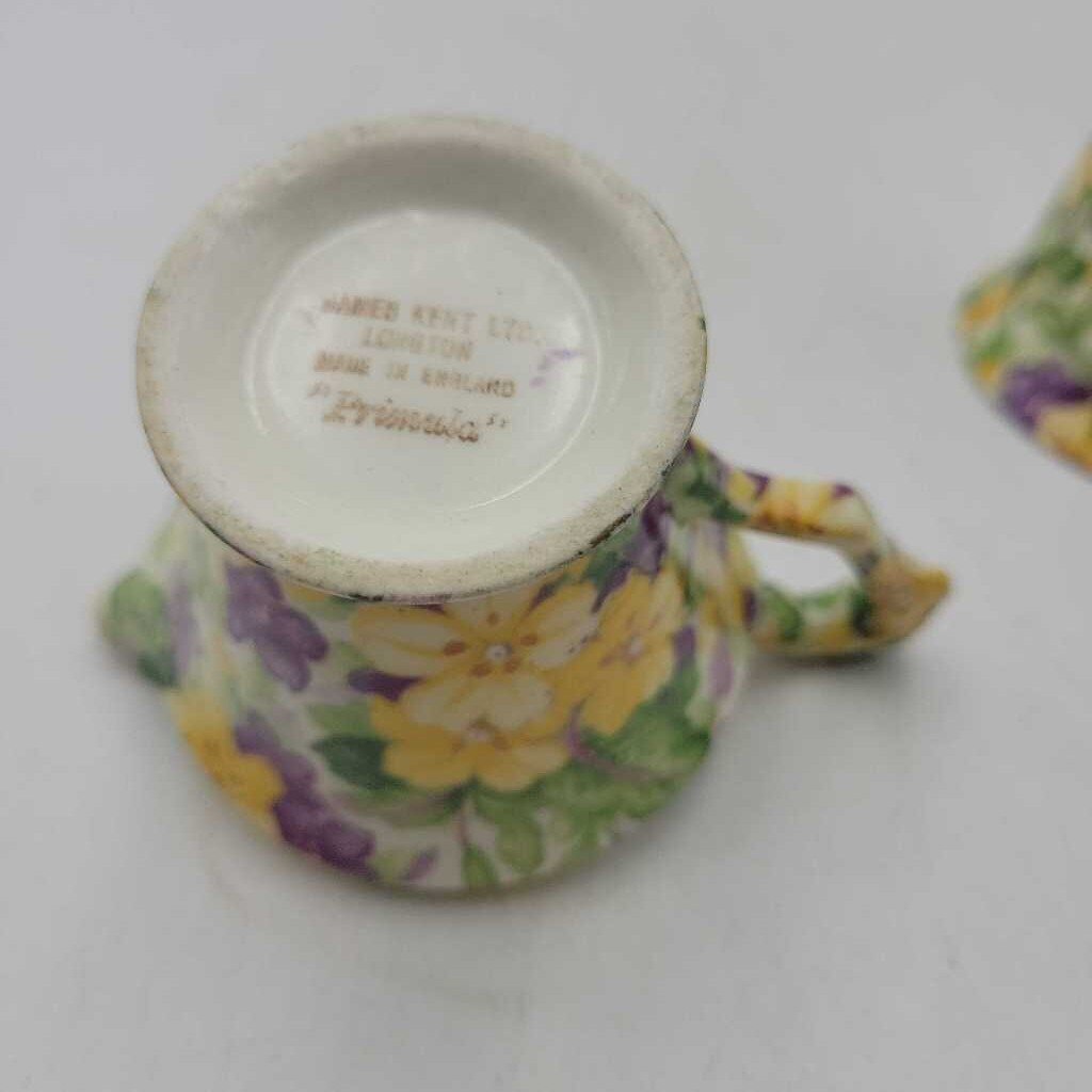 Cream and sugar Chintz - James Kent 'Primula' (MARR)