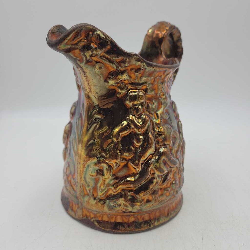 Copper lusterware pitcher with cherubs (MARR)