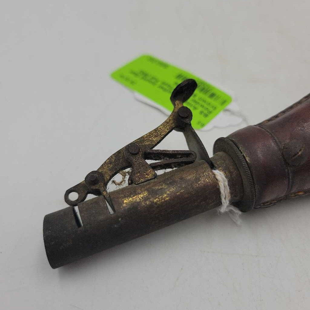 Antique leather bound Gun Powder Shot Flask Full (BS)