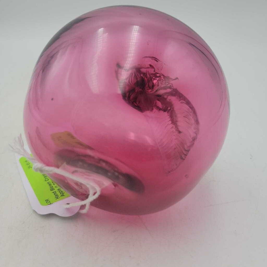 Hand Blown Cranberry Glass Apple (LOR)