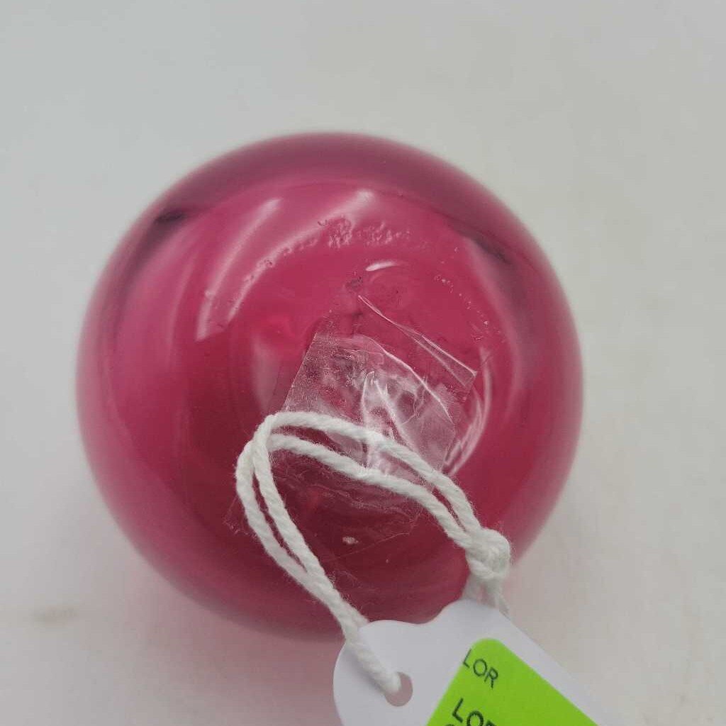 Hand Blown Cranberry Glass Apple (LOR)