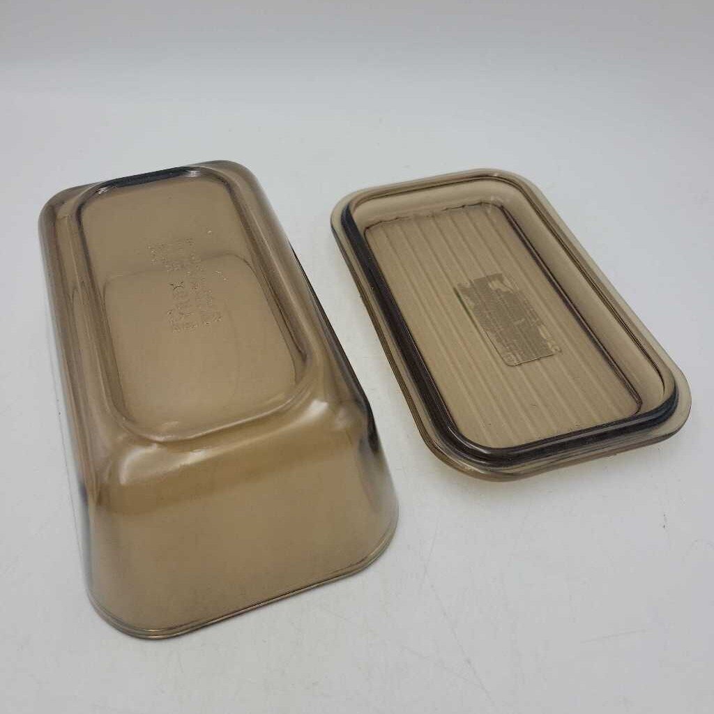 MCM Pyrex Brown Amber Refrigerator Dish (COL #2242)