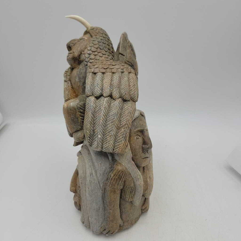 Six Nations Soapstone carving Signed Cleveland Sandy (DS)