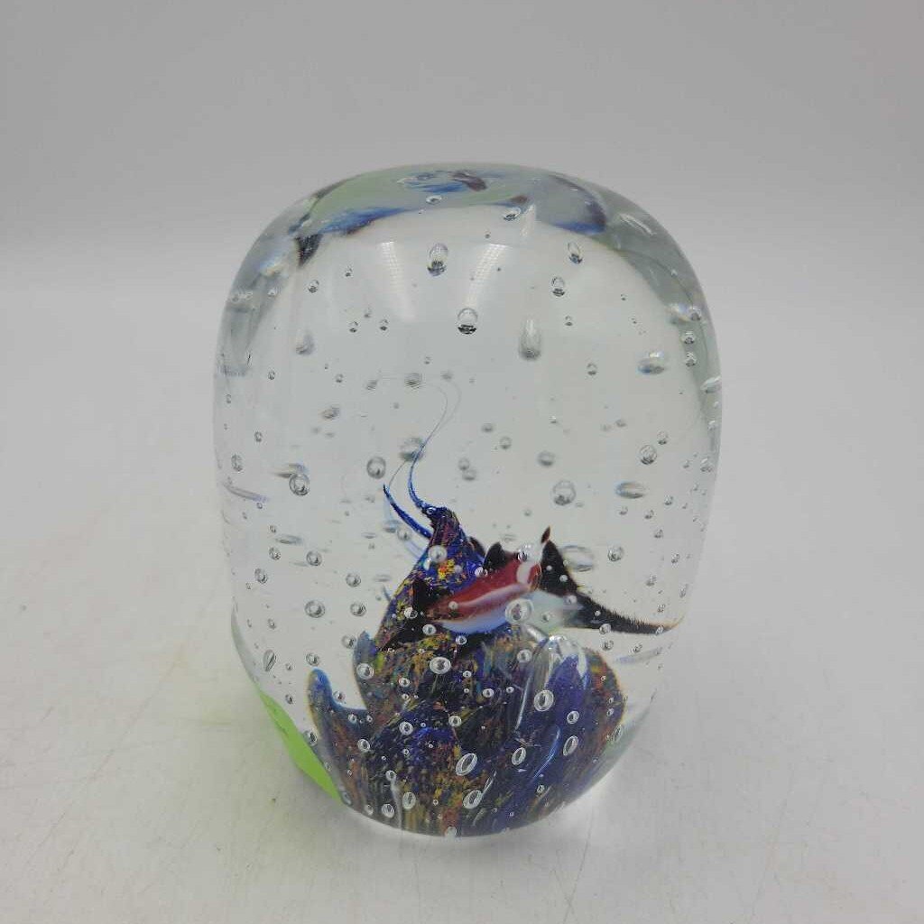 Unique Glass Paperweight Fish (BS)