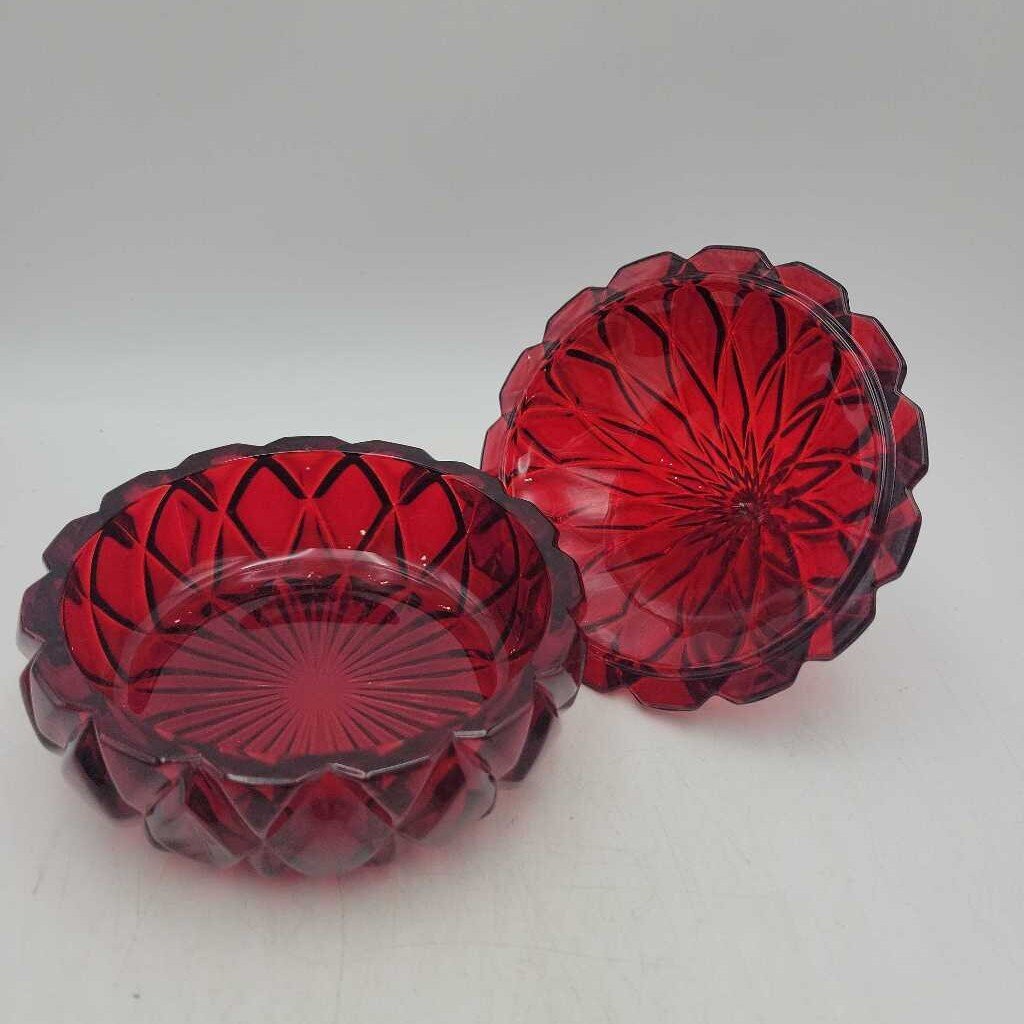 Shannon Crystal Ruby Red Glass Candy dish (RHA)