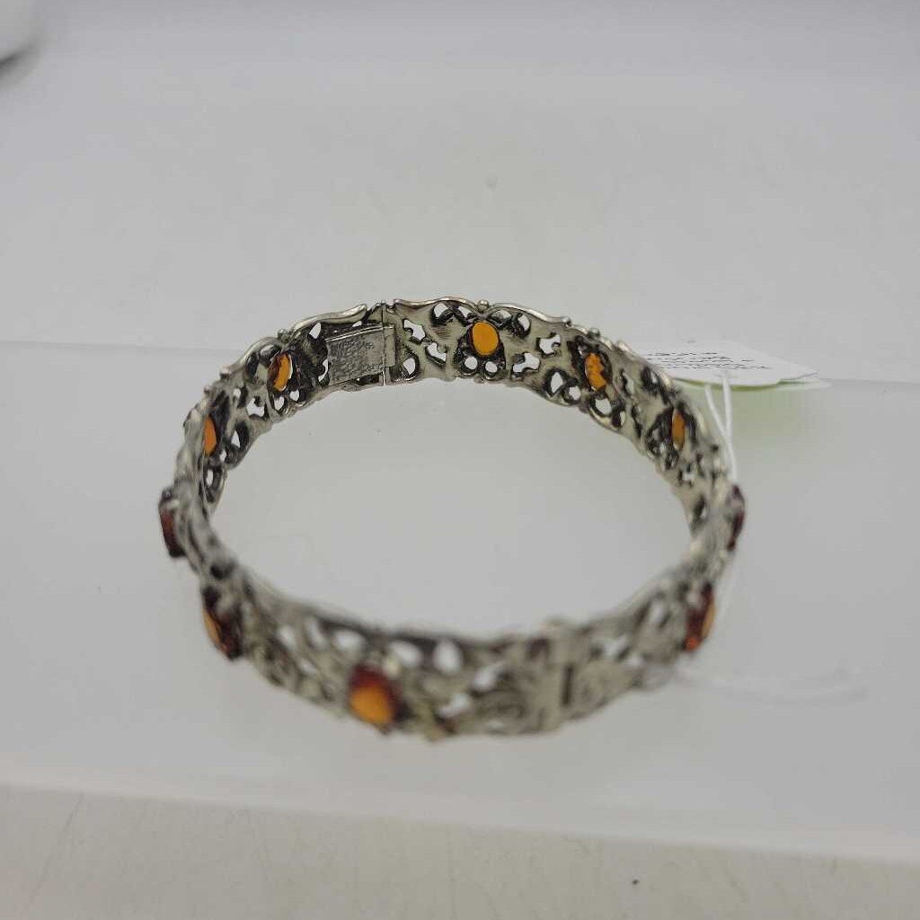 Ornate Vintage Sterling Bangle- 13289 (JL)