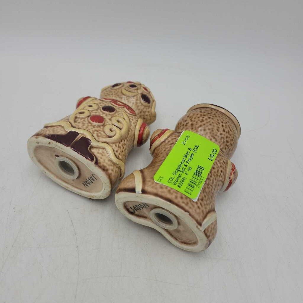 Gingerbread Man & Woman Salt & Pepper (COL #2264)