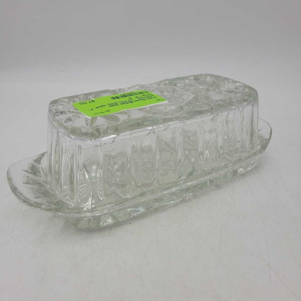 Glass Butter Dish w/Cover (YVO) (510)