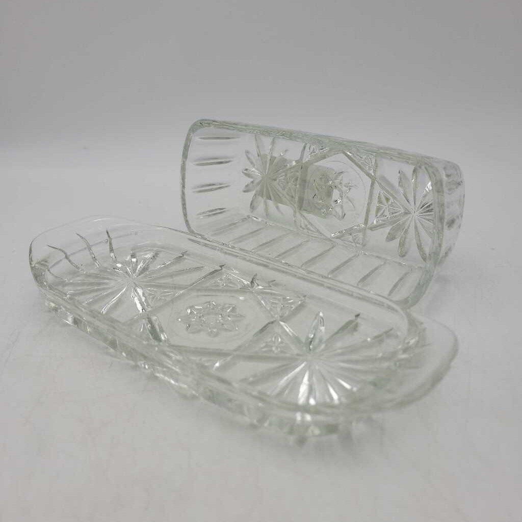 Glass Butter Dish w/Cover (YVO) (510)