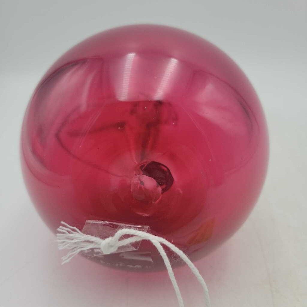 Hand Blown Cranberry Glass Apple (LOR)