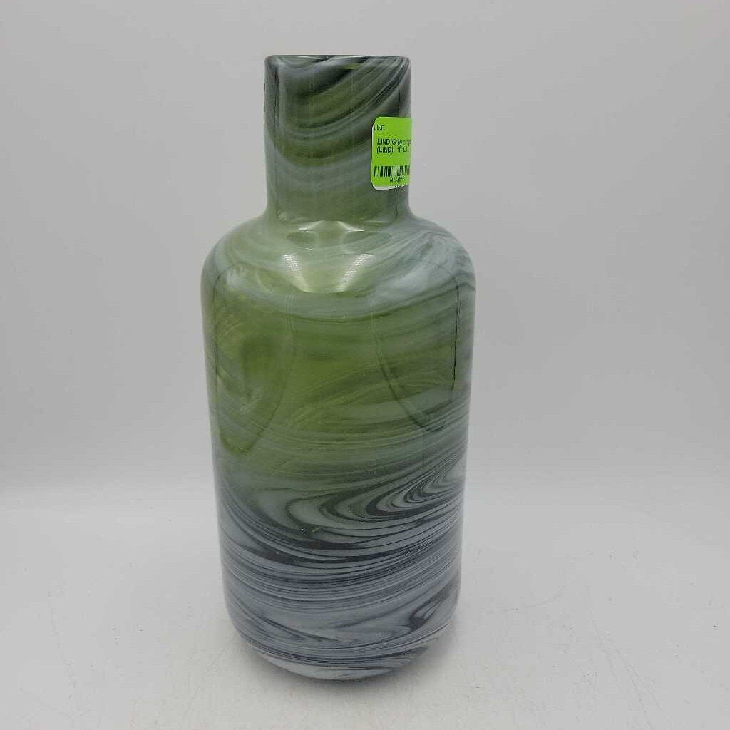 Grey art glass vase (LIND)