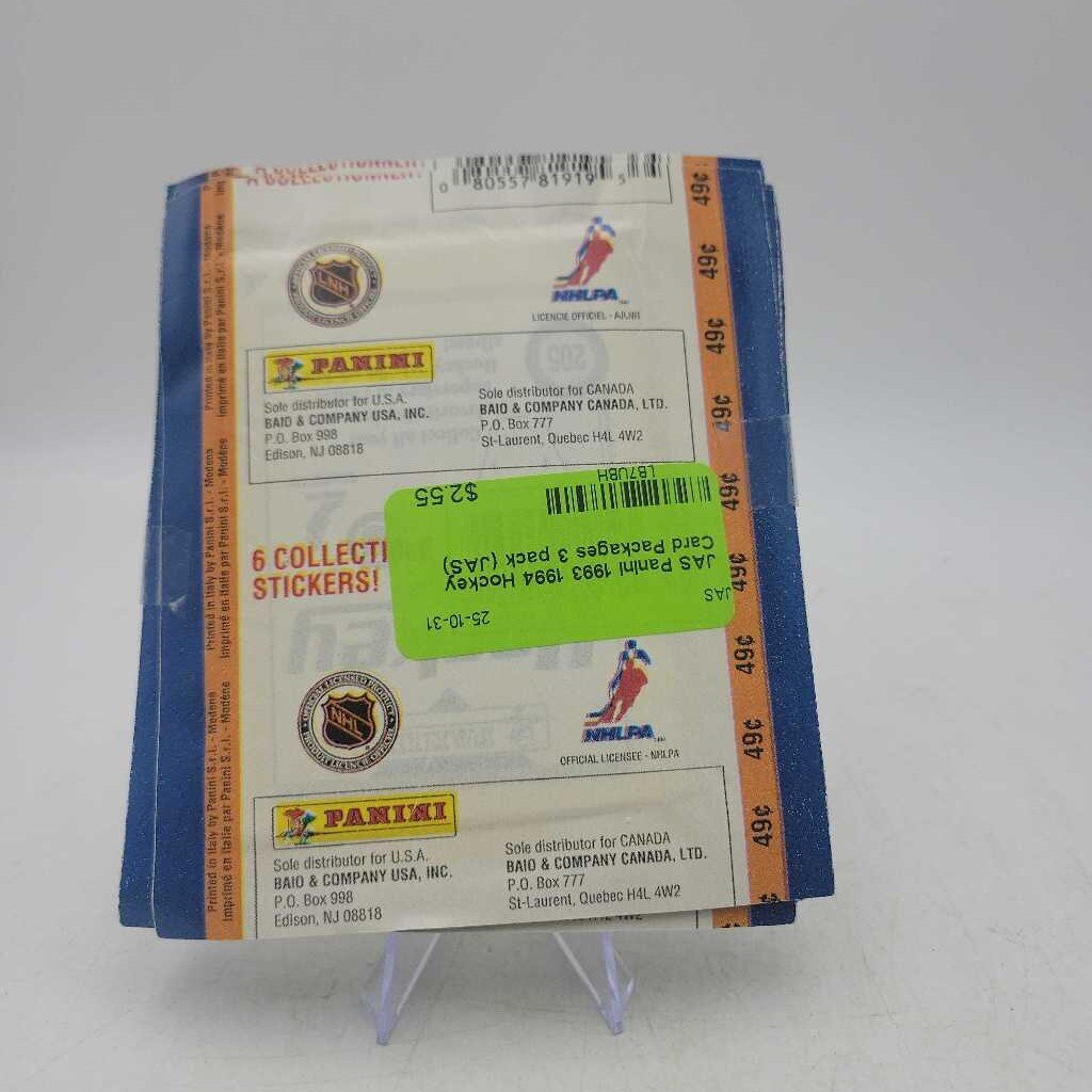Panini 1993 1994 Hockey Card Packages 3 pack (JAS)
