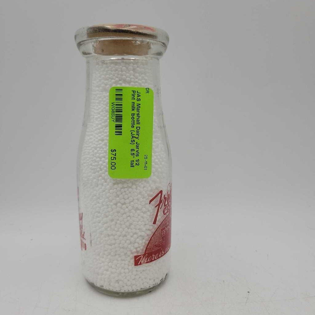 Marshall Dairy Jarvis 1/2 Pint milk bottle (DR)