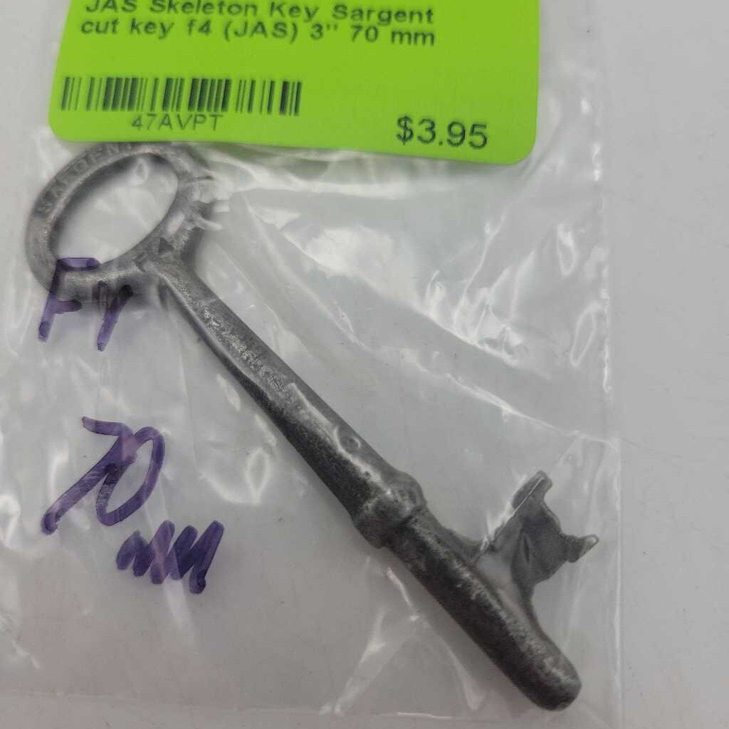 Skeleton Key Sargent cut key f4 (JAS) 3"