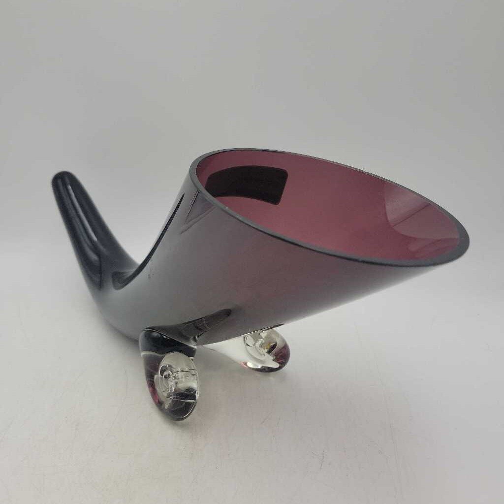Art Glass Horn vase purple (WR)