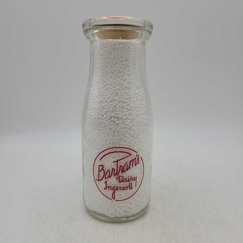 Bartram's Dairy 1/2 Half Pint INGERSOLL Milk Bottle (DR)