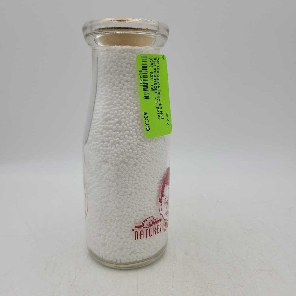 Bartram's Dairy 1/2 Half Pint INGERSOLL Milk Bottle (DR)