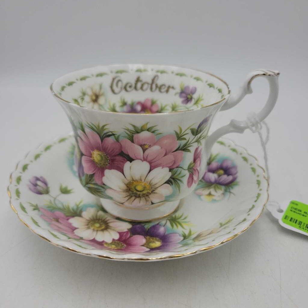 Royal albert Cup and saucer October Cosmos (DEB)