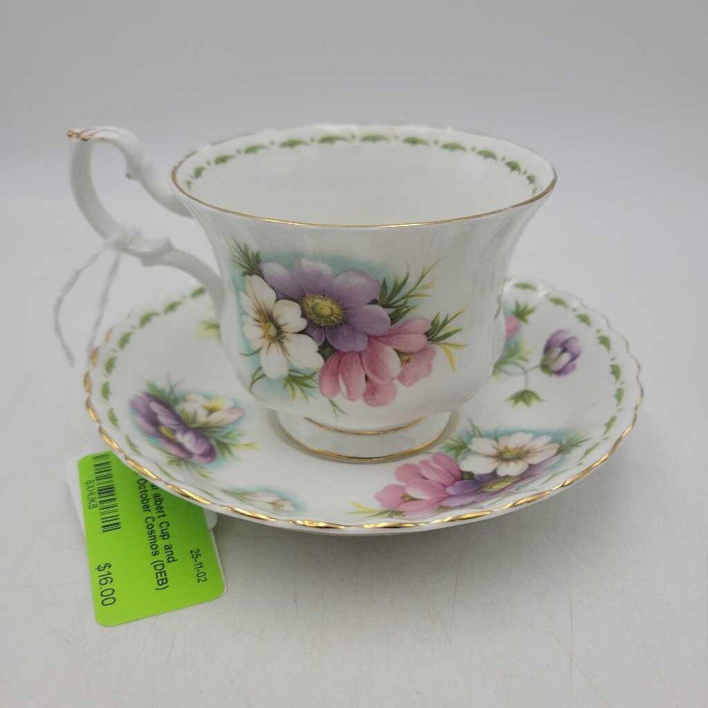 Royal albert Cup and saucer October Cosmos (DEB)