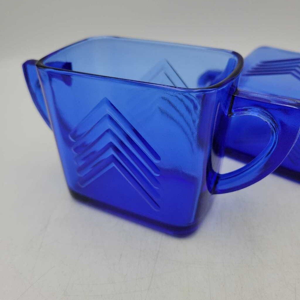 Cobalt Blue Cream/Sugar Depression glass (NS) #593