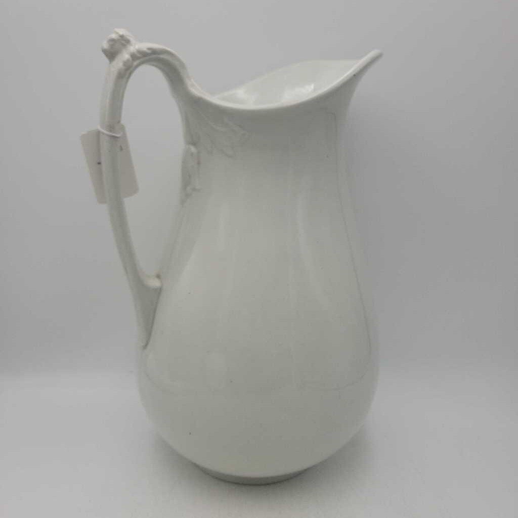 White ironstone pitcher Baker & Co. (JL)