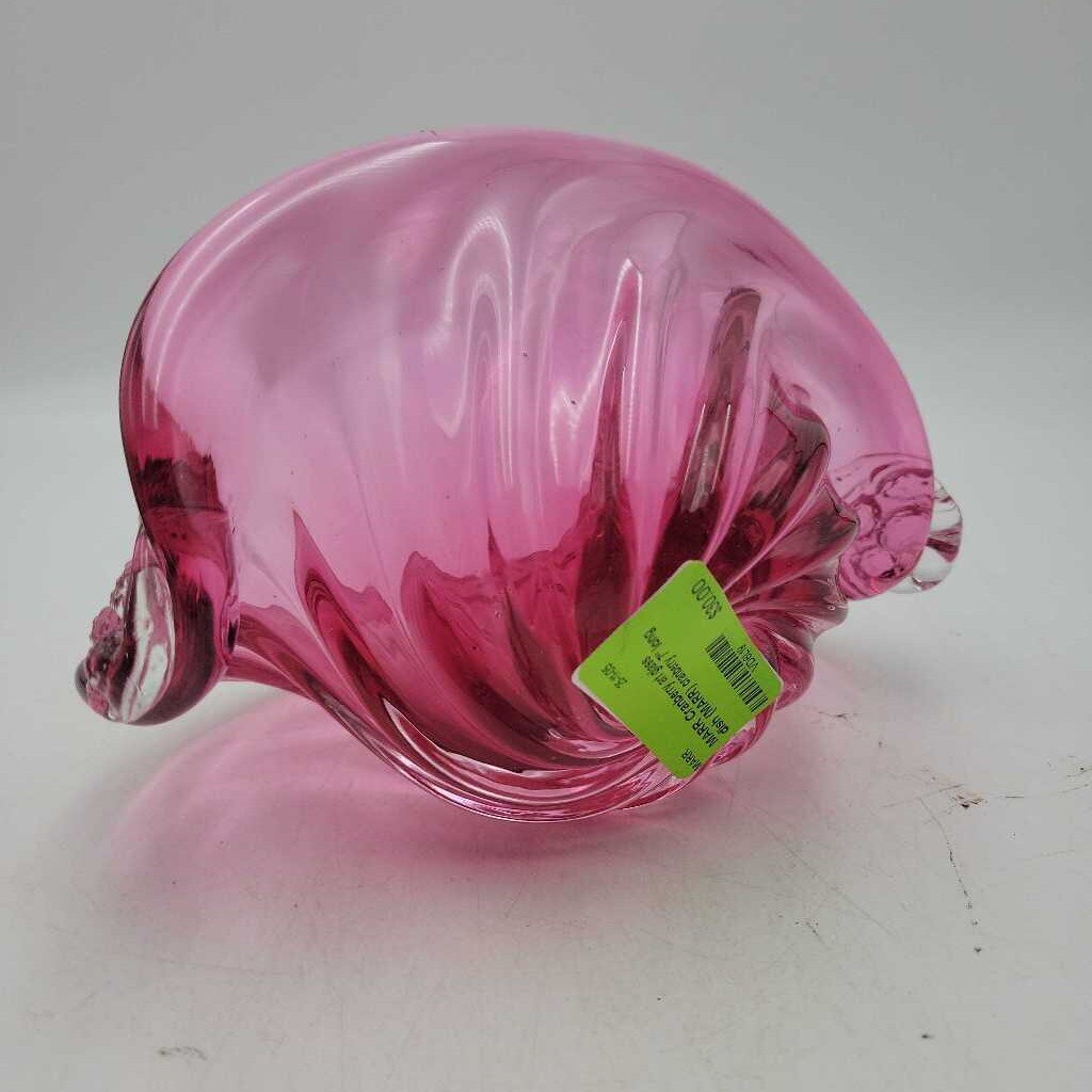 Cranberry art glass dish (MARR)