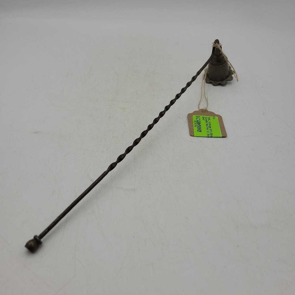 Vintage 12"L Brass Candle Snuffer w/ Scalloped End