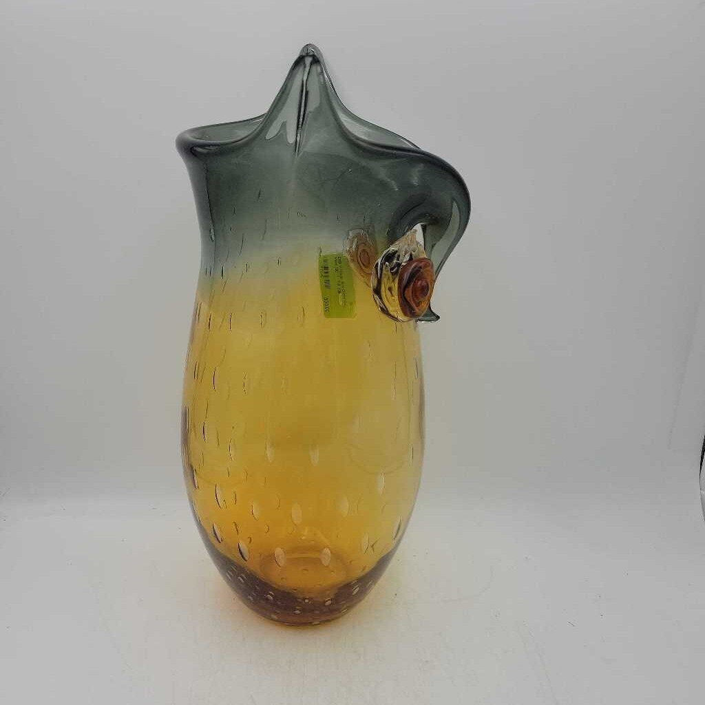 Vintage Art Glass Owl Vase (DEB)