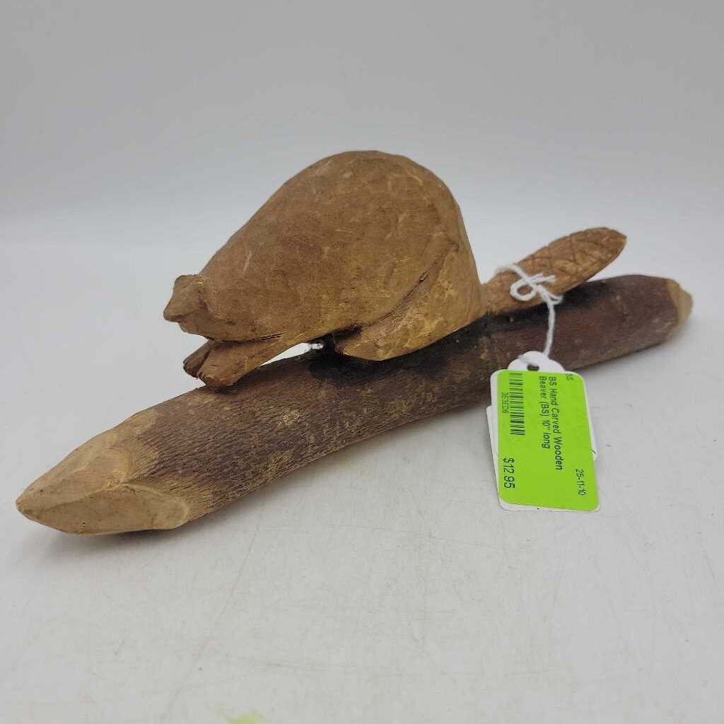 Hand Carved Wooden Beaver (BS)