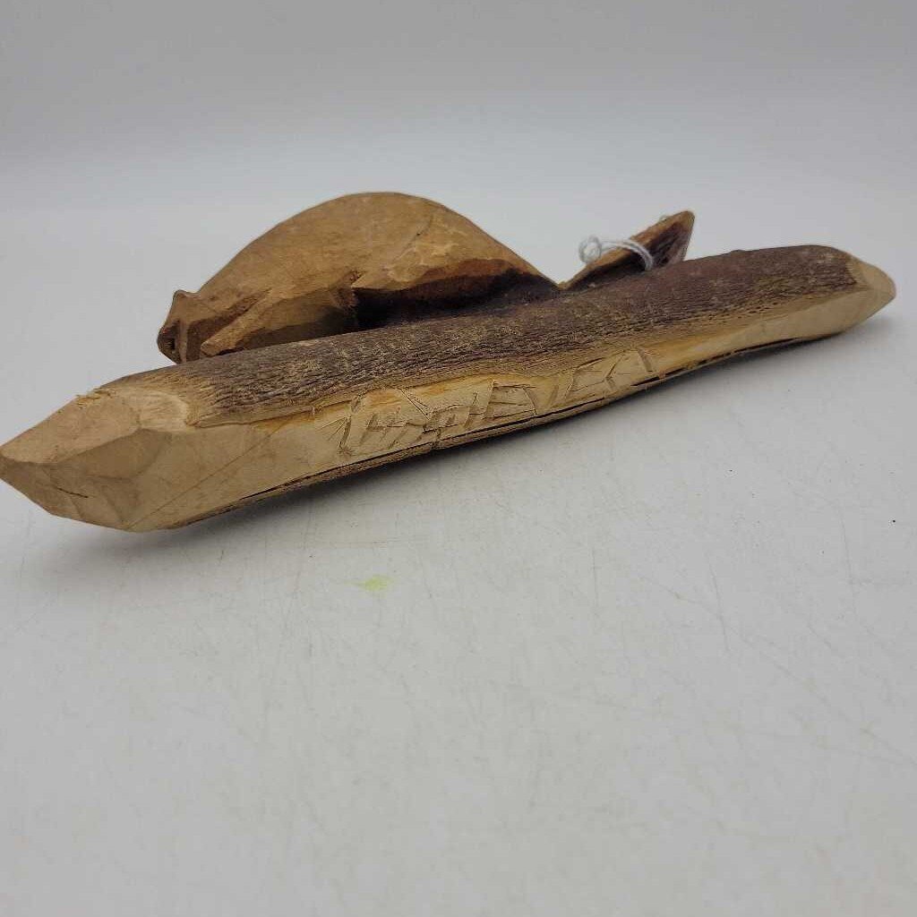 Hand Carved Wooden Beaver (BS)