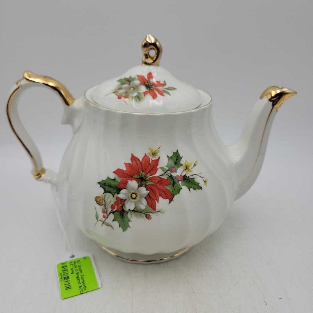 Sadler Poinsettia Teapot, Made in England SCCD0032